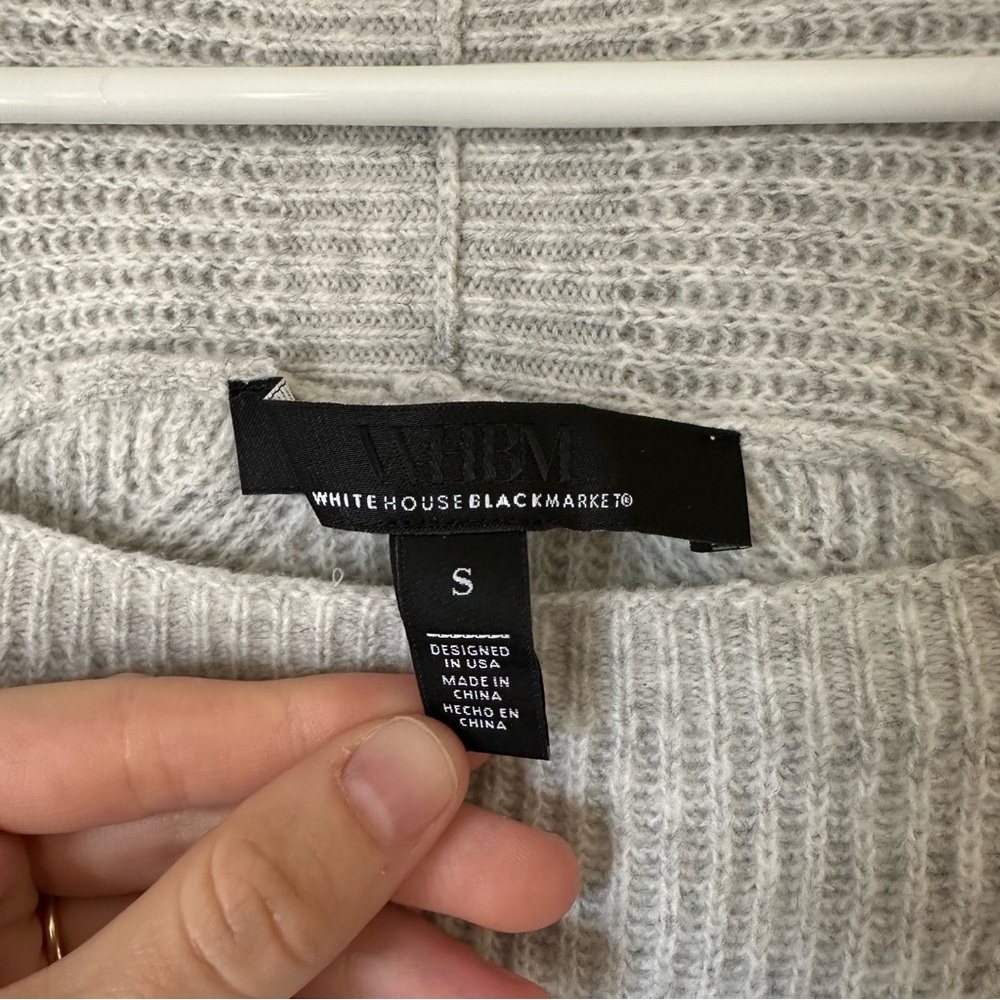 White House‎ Black Market Light Gray Ribbed Raglan Pullover Sweater - Picture 5 of 7